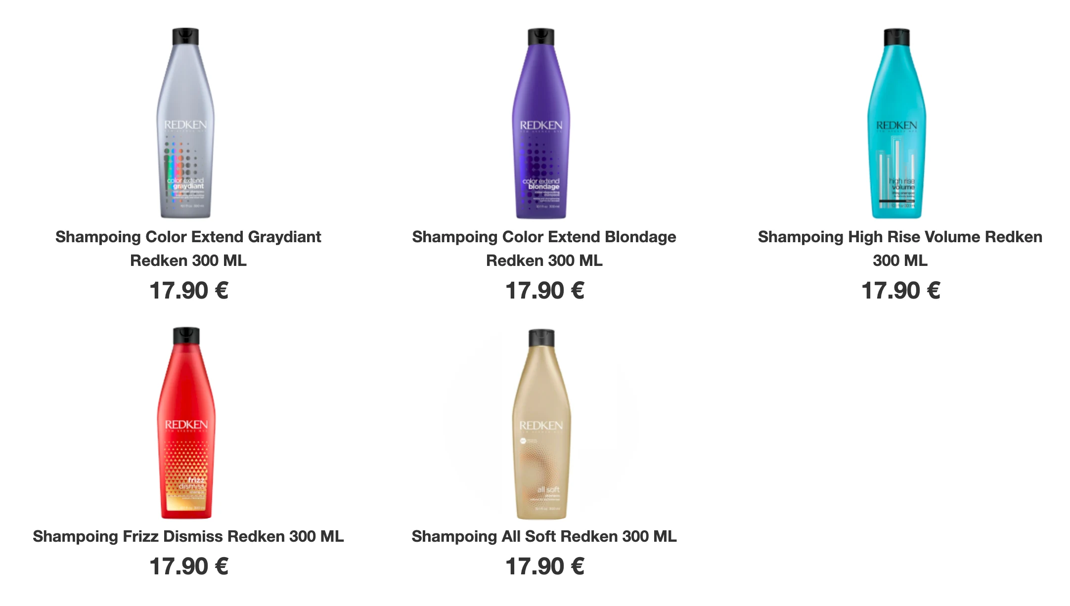 Vente en ligne de produits pour un salon de coiffure