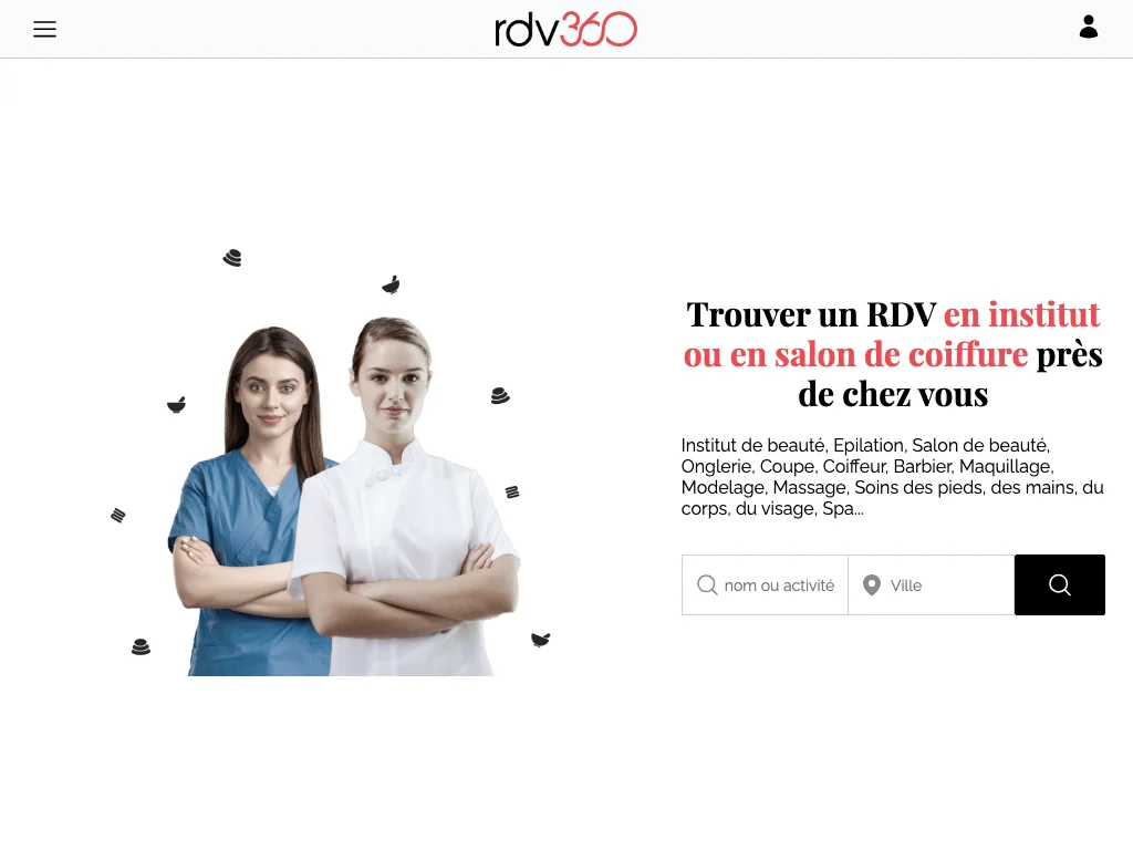 L’annuaire rdv360.com sur tablette : catégorie beauté et bien-être, recherche d’un institut ou d’un salon près de chez soi