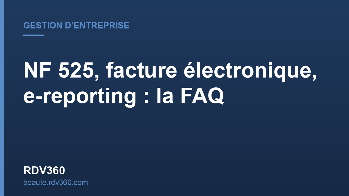 NF 525 pour salon, institut et spa avec RDV360