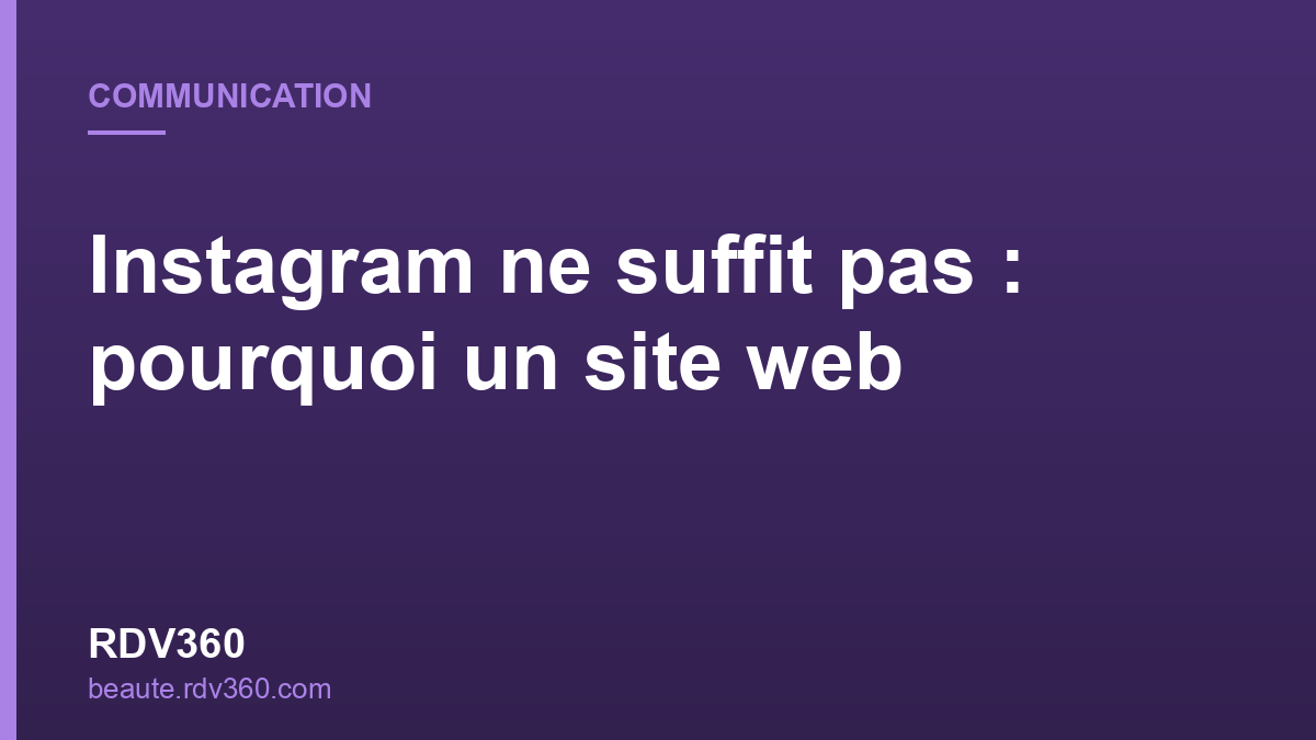 Site web pour salon, institut et spa avec RDV360